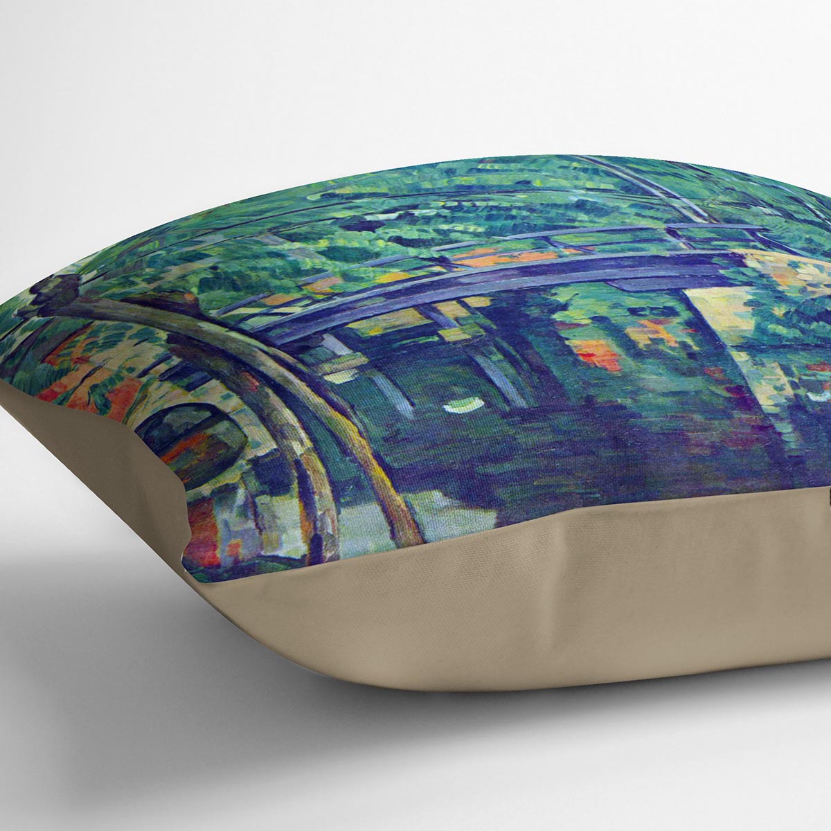 Bridge in the forest by Cezanne Cushion - Canvas Art Rocks - 2