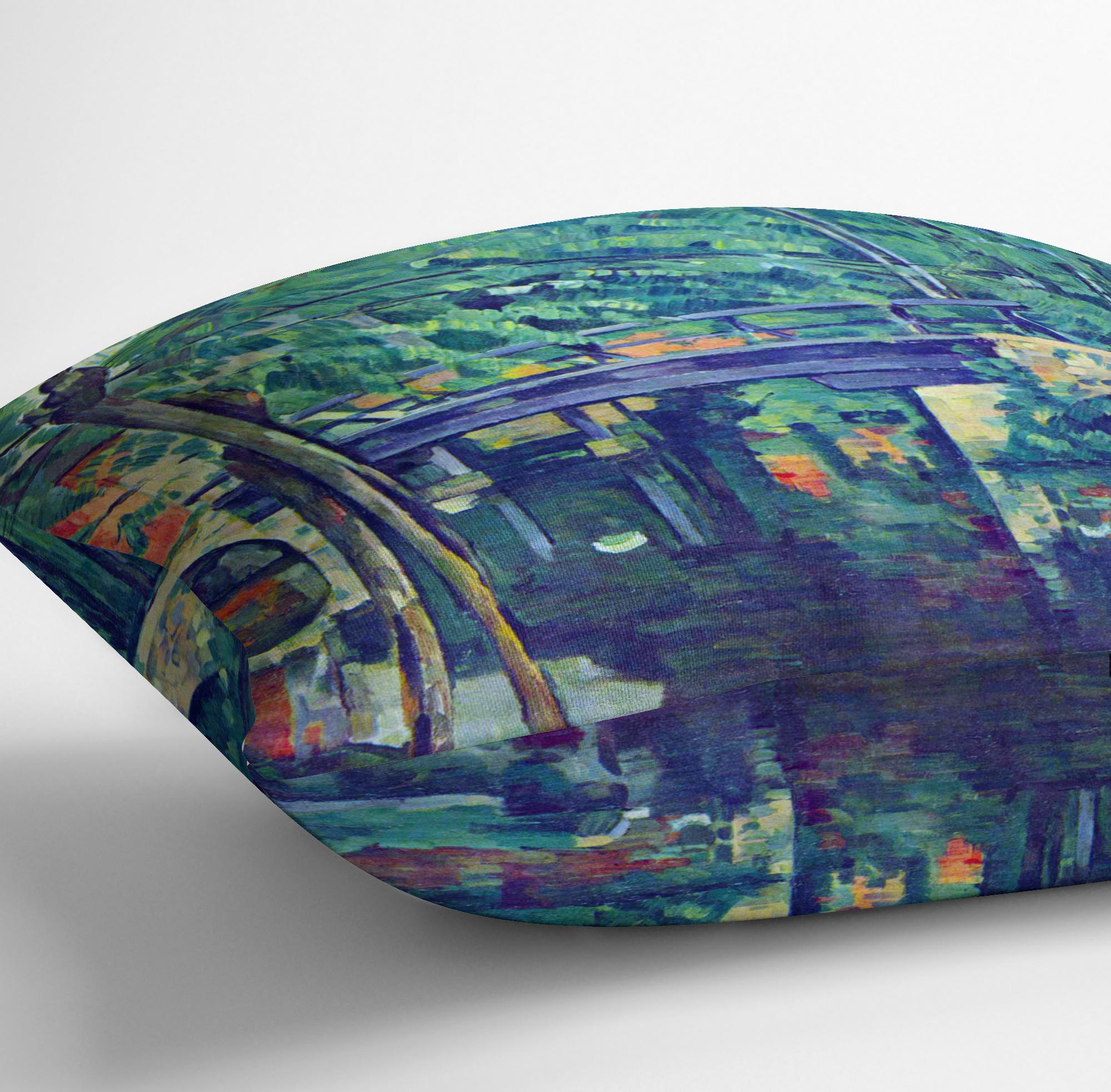 Bridge in the forest by Cezanne Cushion - Canvas Art Rocks - 3