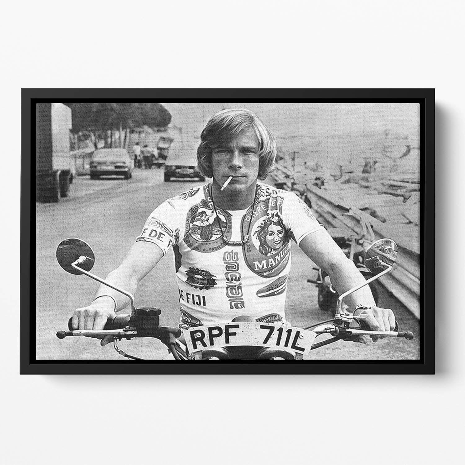 British racing driver James Hunt Floating Framed Canvas