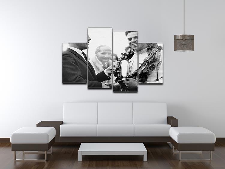 British racing drivers Jim Clark and Stirling Moss 4 Split Panel Canvas - Canvas Art Rocks - 3
