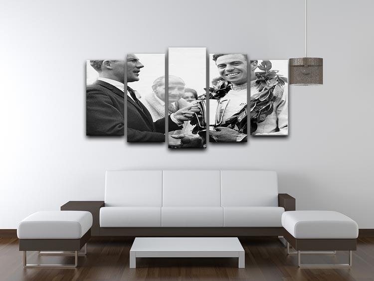 British racing drivers Jim Clark and Stirling Moss 5 Split Panel Canvas - Canvas Art Rocks - 3