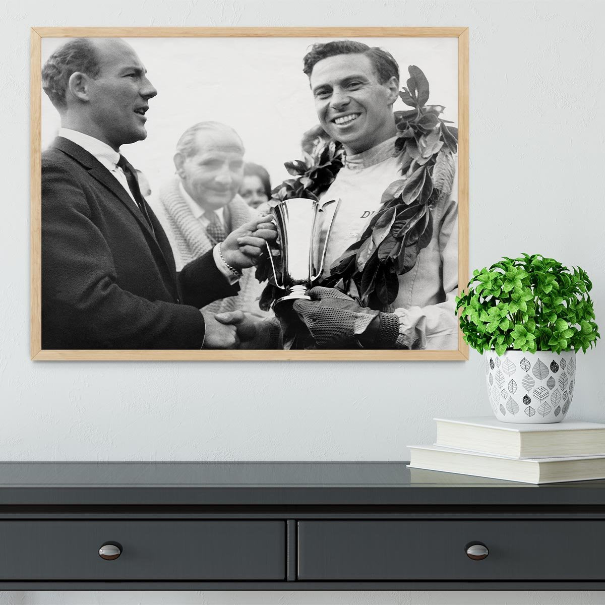 British racing drivers Jim Clark and Stirling Moss Framed Print - Canvas Art Rocks - 4
