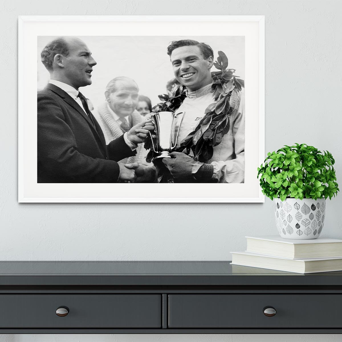 British racing drivers Jim Clark and Stirling Moss Framed Print - Canvas Art Rocks - 5