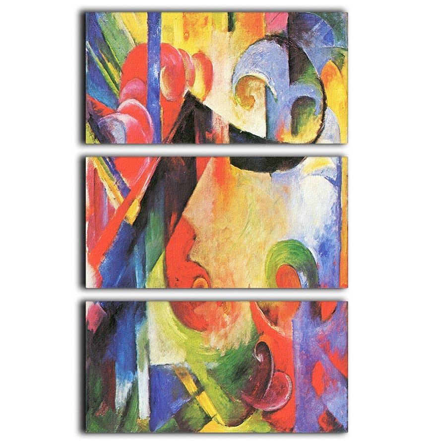Broken Forms by Franz Marc 3 Split Panel Canvas Print - Canvas Art Rocks - 1