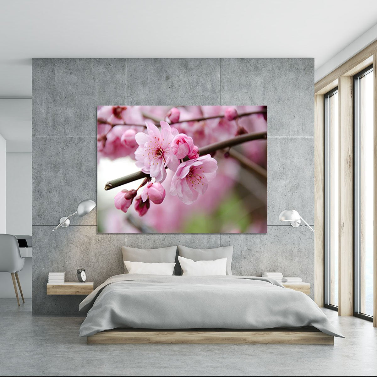 Broken blooming cherry branch Canvas Print or Poster