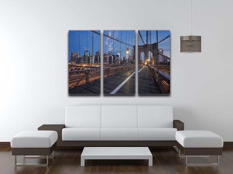 Brooklyn Bridge at sunrise 3 Split Panel Canvas Print - Canvas Art Rocks - 3