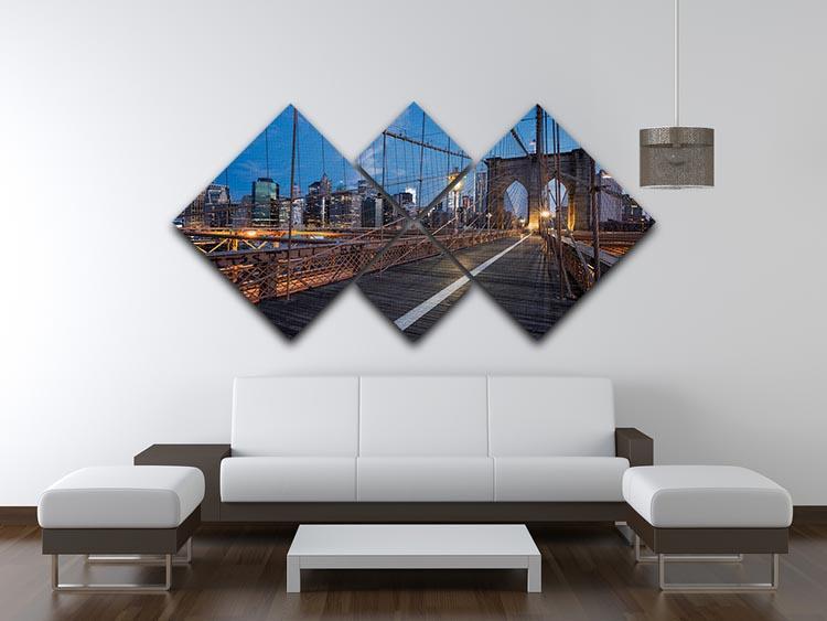 Brooklyn Bridge at sunrise 4 Square Multi Panel Canvas  - Canvas Art Rocks - 3