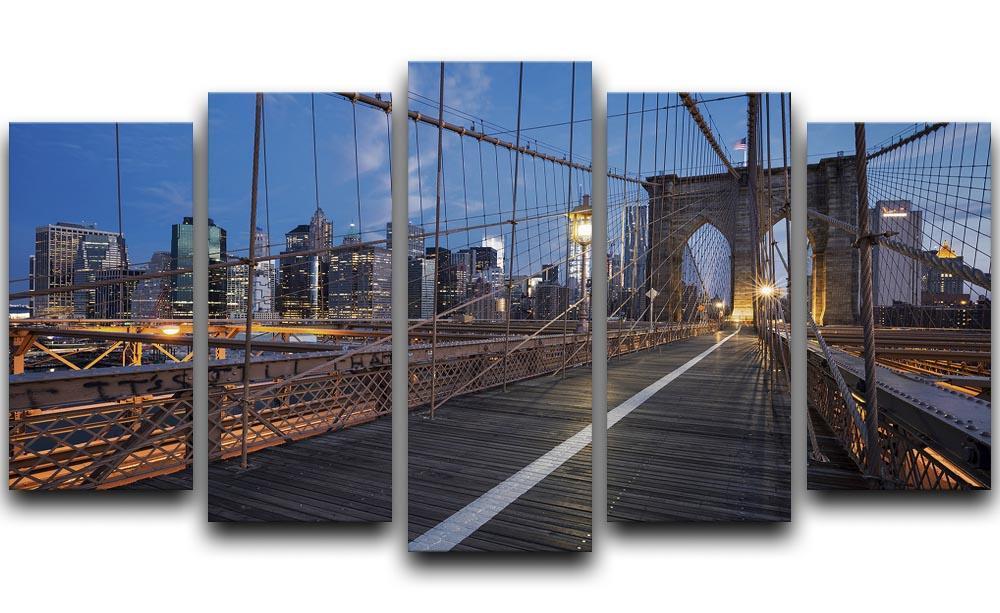 Brooklyn Bridge at sunrise 5 Split Panel Canvas  - Canvas Art Rocks - 1