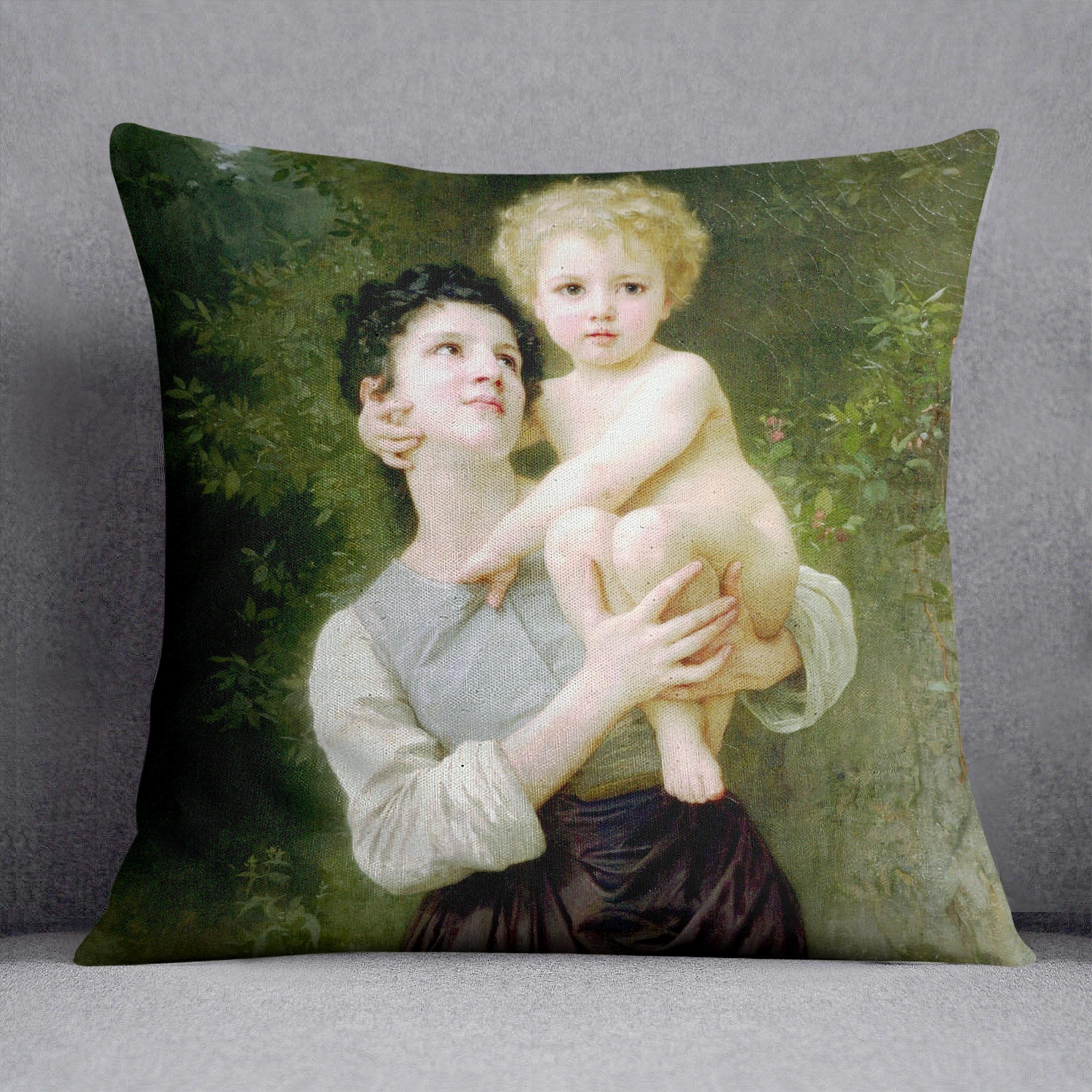 Brother And Sister By Bouguereau Throw Pillow