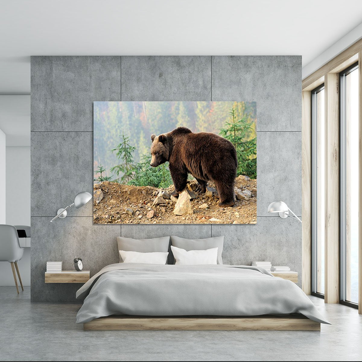 Brown Bear in forest Canvas Print or Poster