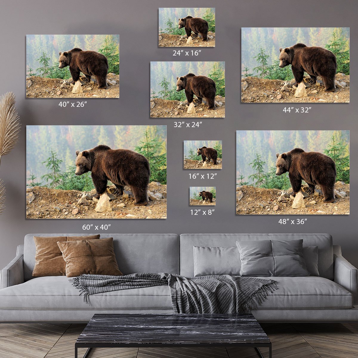 Brown Bear in forest Canvas Print or Poster