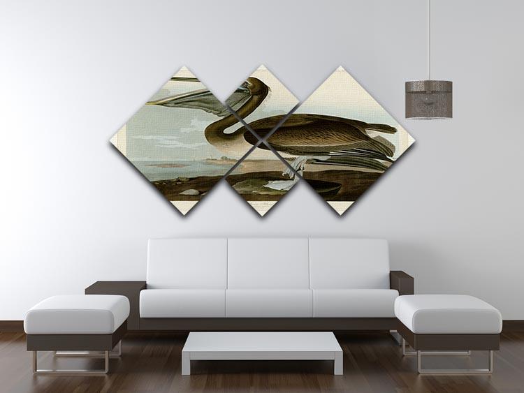 Brown Pelican by Audubon 4 Square Multi Panel Canvas - Canvas Art Rocks - 3
