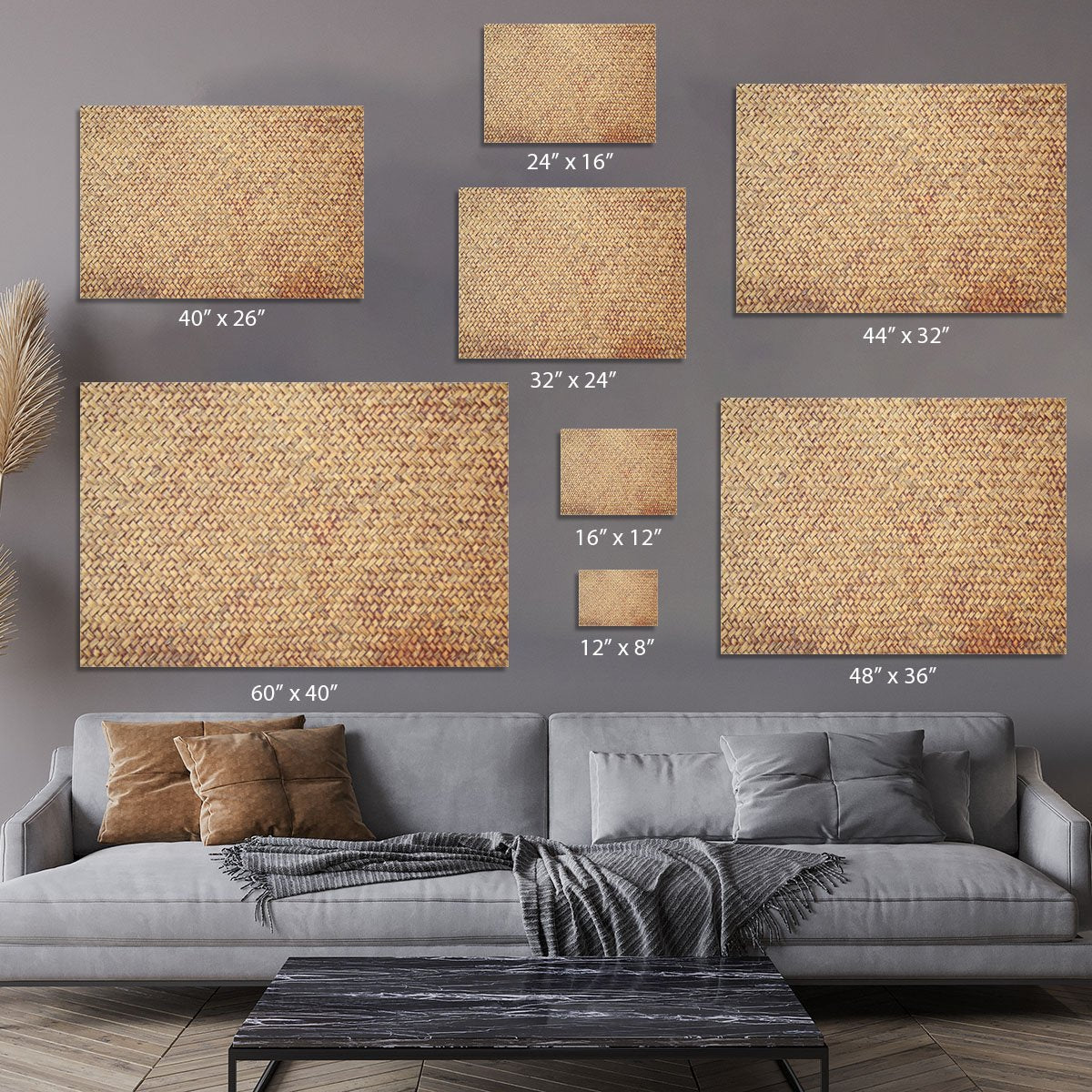 Brown rattan weave Canvas Print or Poster