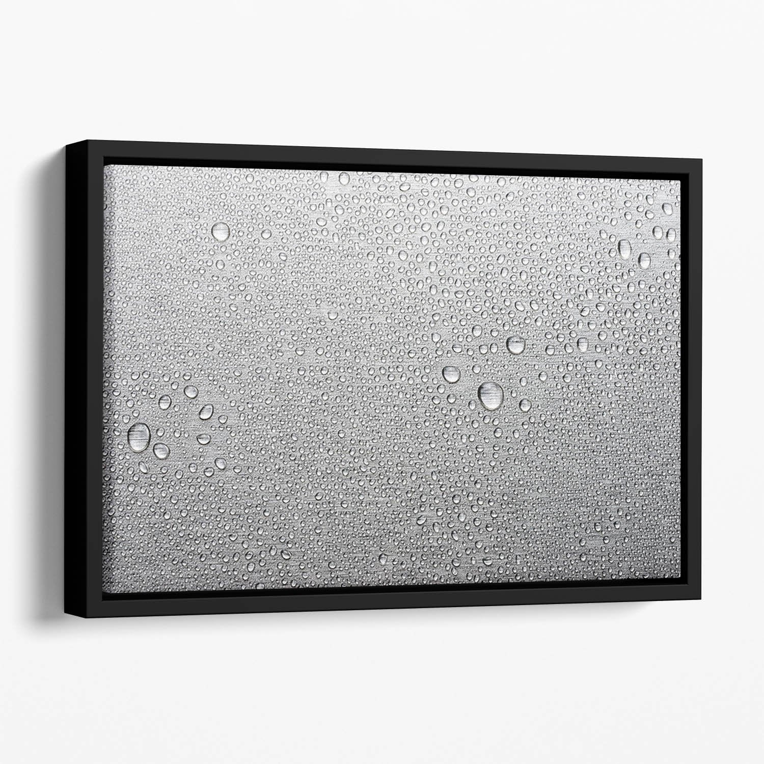 Brushed metal surface with water Floating Framed Canvas