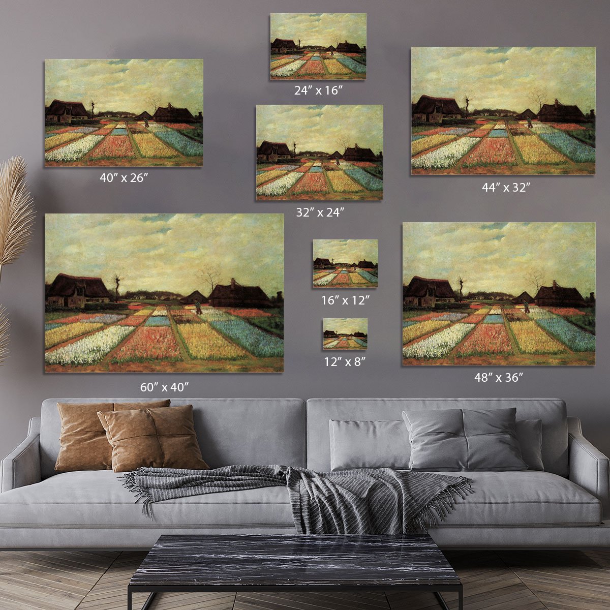 Bulb Fields by Van Gogh Canvas Print or Poster