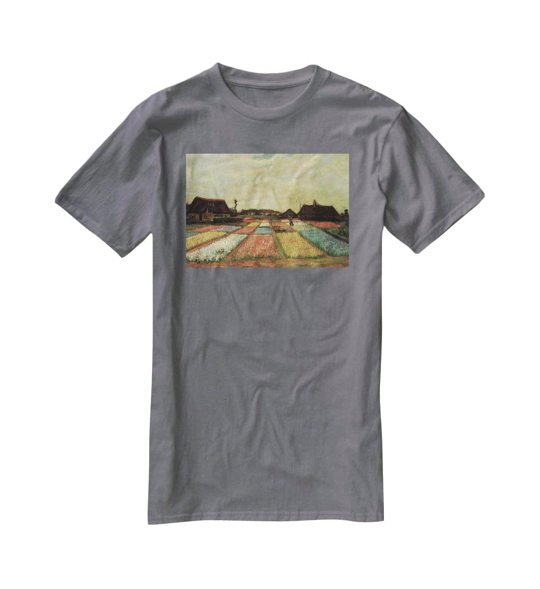Bulb Fields by Van Gogh T-Shirt - Canvas Art Rocks - 3