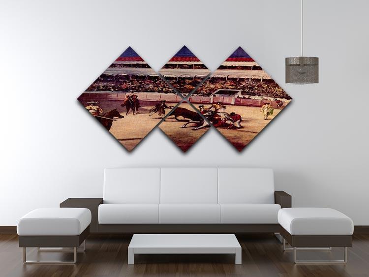 Bullfight by Manet 4 Square Multi Panel Canvas - Canvas Art Rocks - 3