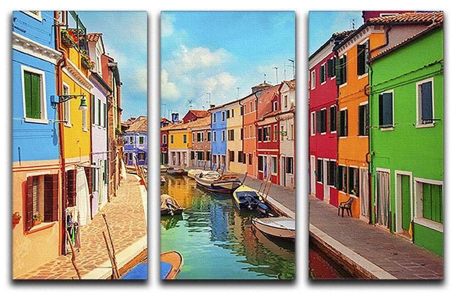 Burano Venetian Lagoon 3 Split Panel Canvas Print - Canvas Art Rocks - 1