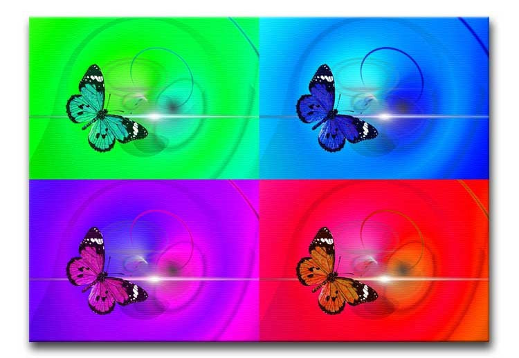 Butterfly Pop Art Print - Canvas Art Rocks - 1