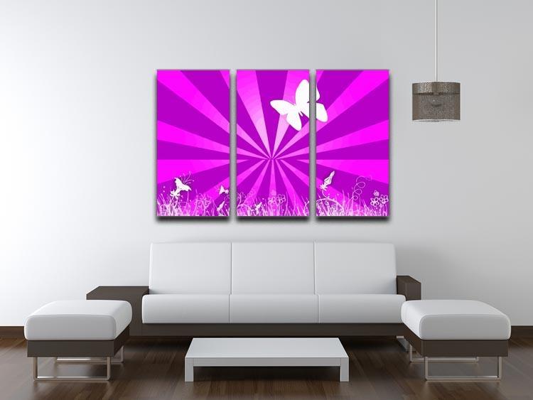 Butterfly Abstract 3 Split Panel Canvas Print - Canvas Art Rocks - 3