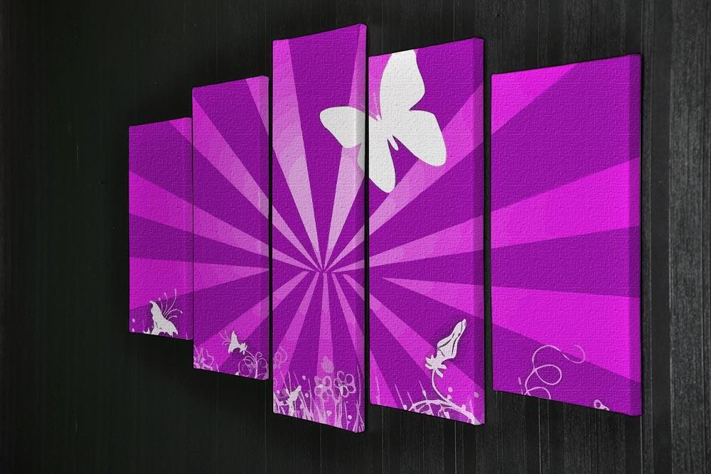 Butterfly Abstract 5 Split Panel Canvas - Canvas Art Rocks - 2