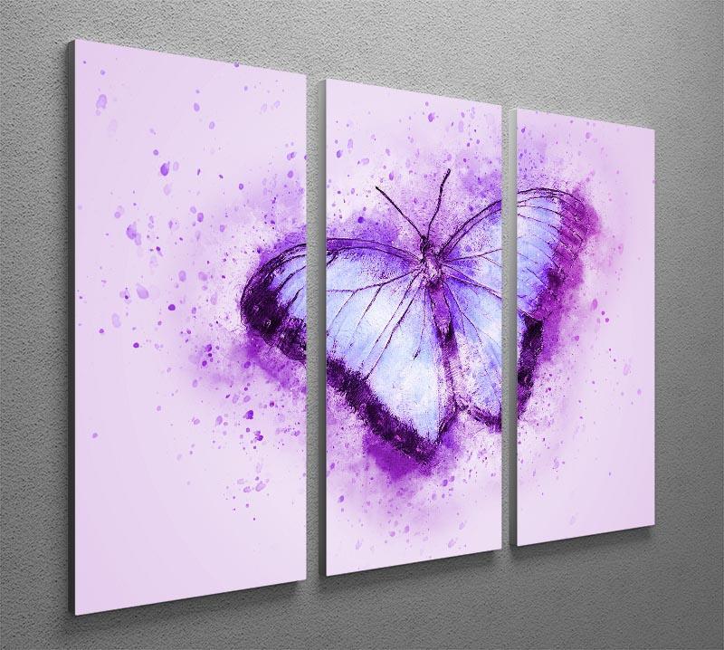 Butterfly Painting 3 Split Panel Canvas Print - Canvas Art Rocks - 2