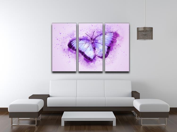 Butterfly Painting 3 Split Panel Canvas Print - Canvas Art Rocks - 3