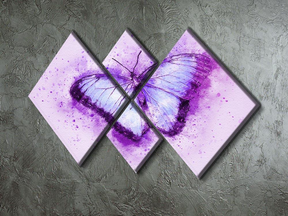 Butterfly Painting 4 Square Multi Panel Canvas - Canvas Art Rocks - 2