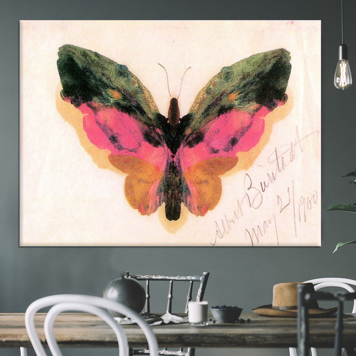 Butterfly by Bierstadt Canvas Print or Poster
