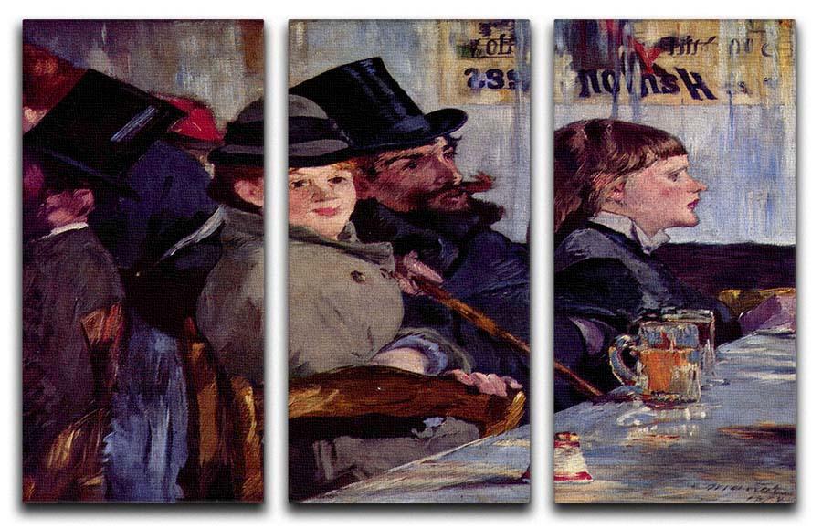 Cabaret in Reichshoffen by Manet 3 Split Panel Canvas Print - Canvas Art Rocks - 1