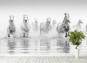 Camargue Horses Wall Mural Wallpaper - Canvas Art Rocks - 4