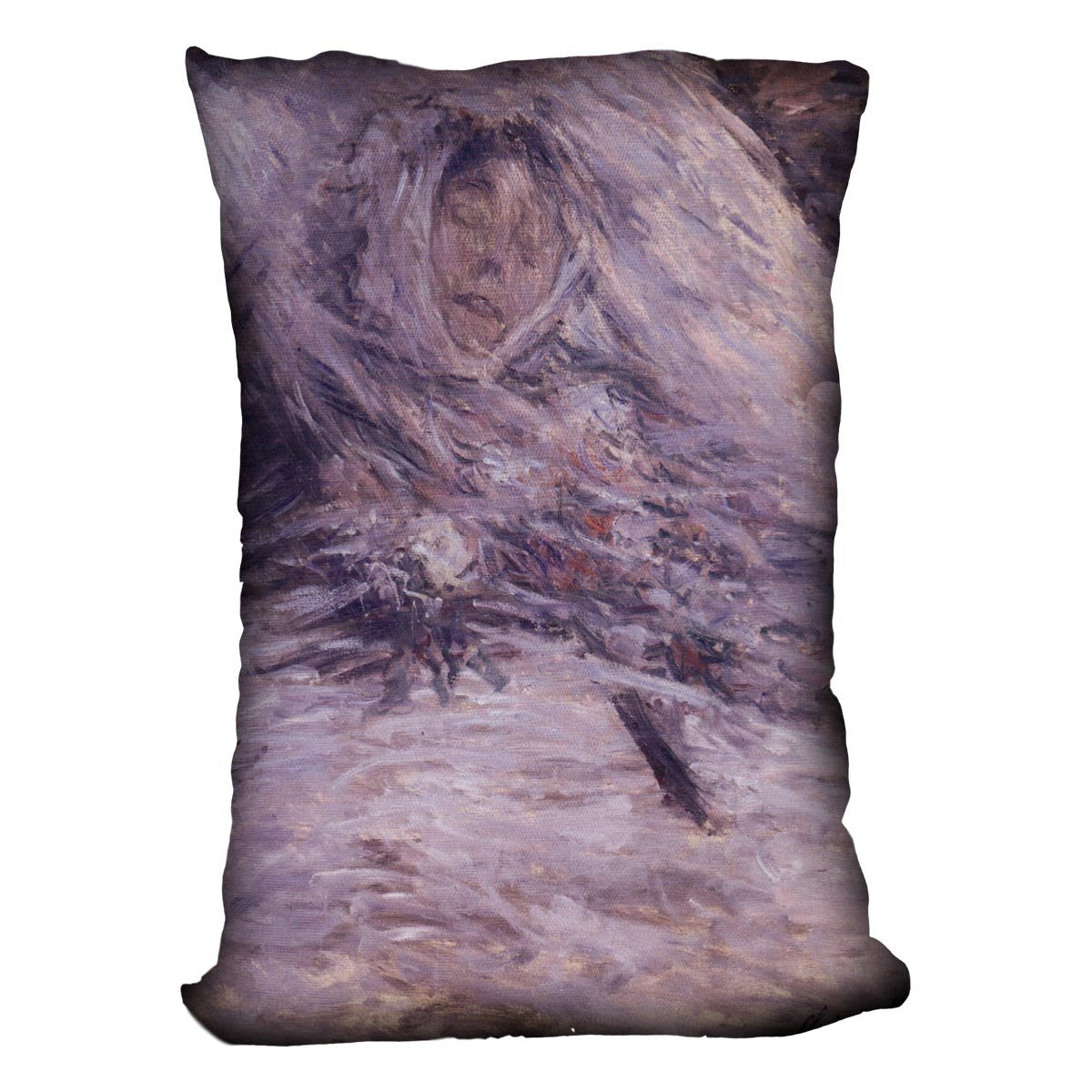 Camille Monet sur son lit de mort by Monet Throw Pillow