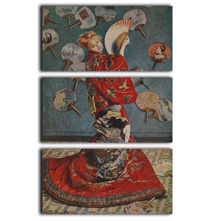 Camille in Japanese dress by Monet 3 Split Panel Canvas Print - Canvas Art Rocks - 1