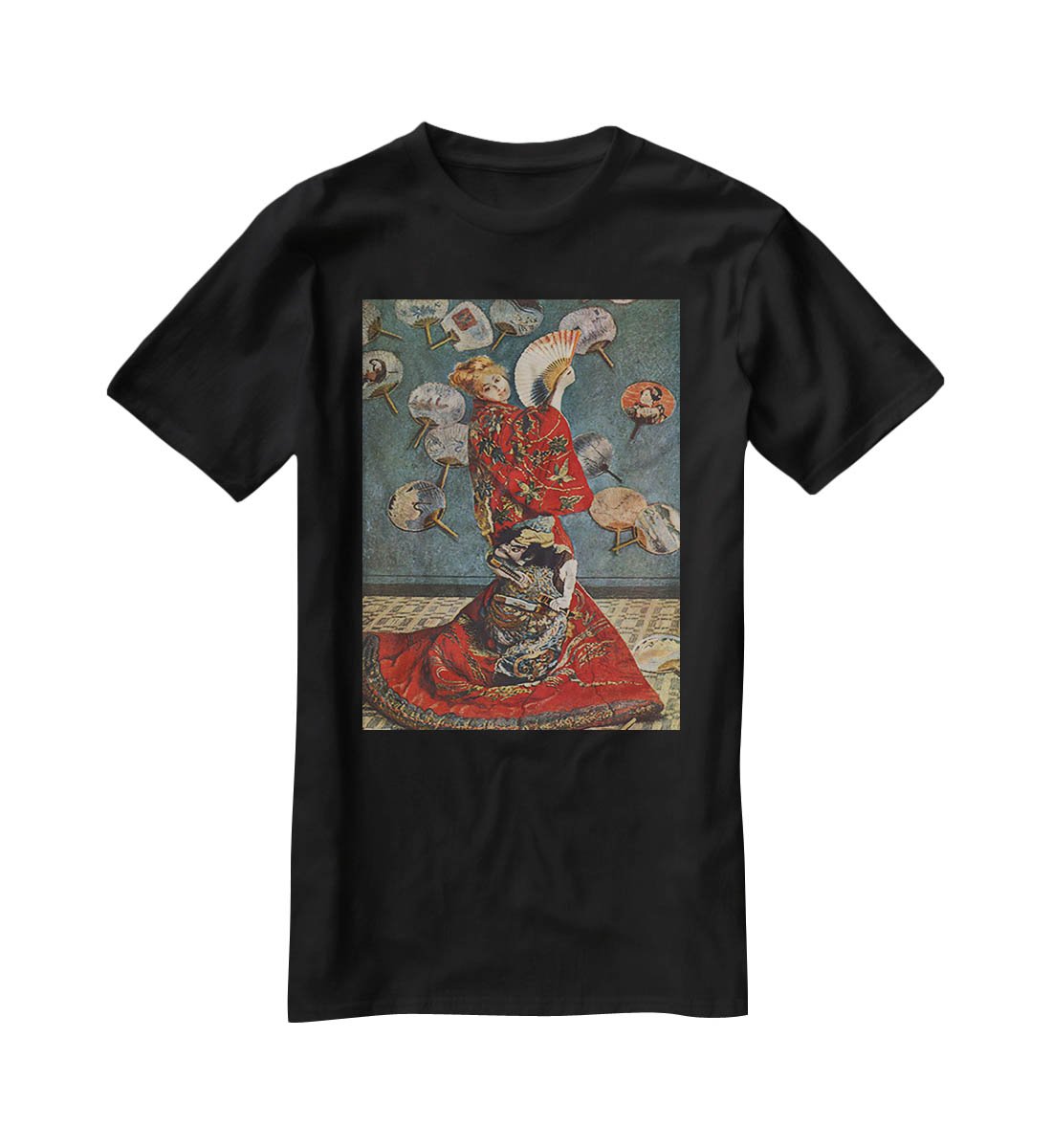 Camille in Japanese dress by Monet T-Shirt - Canvas Art Rocks - 1