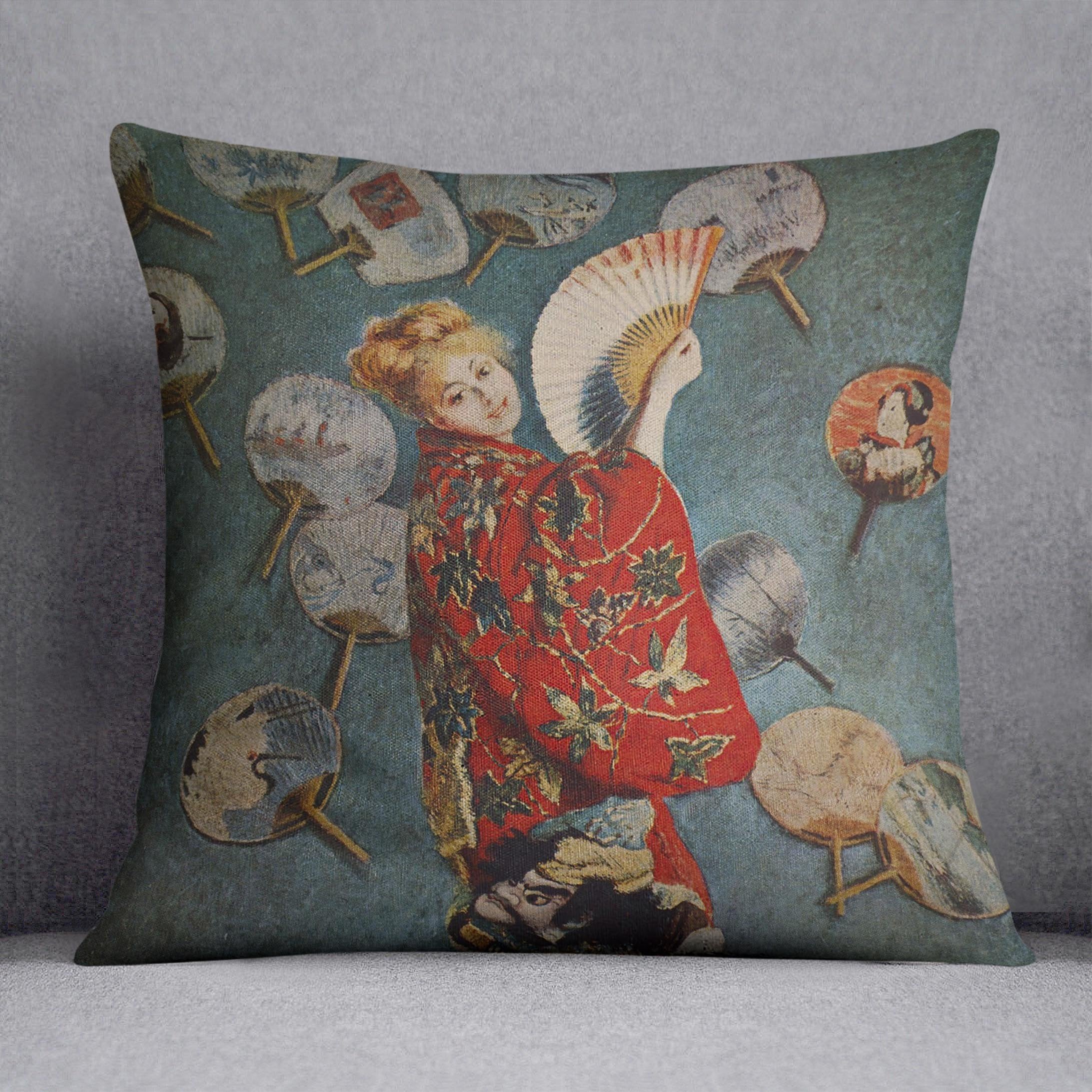 Camille in Japanese dress by Monet Throw Pillow
