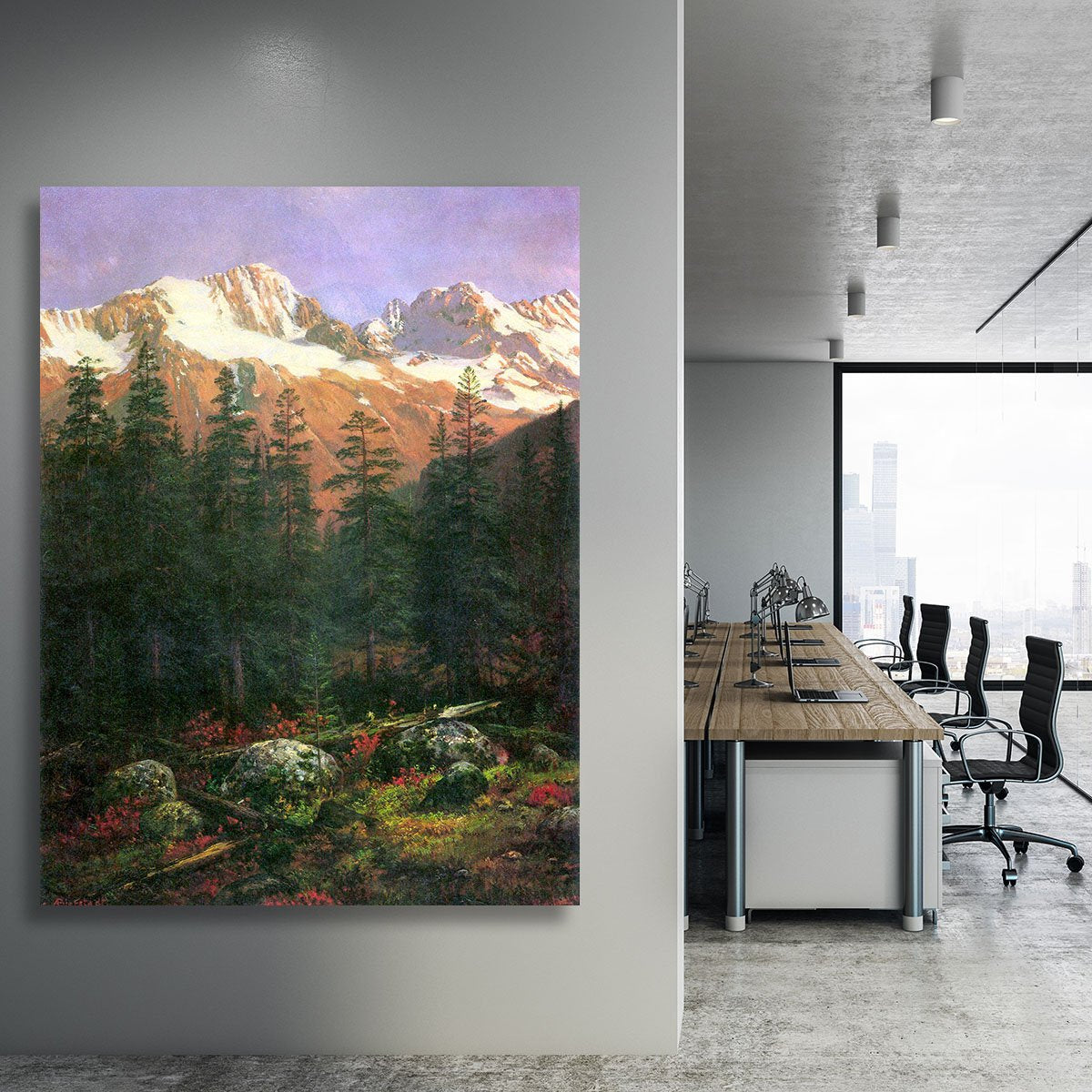 Canadian Rockies by Bierstadt Canvas Print or Poster