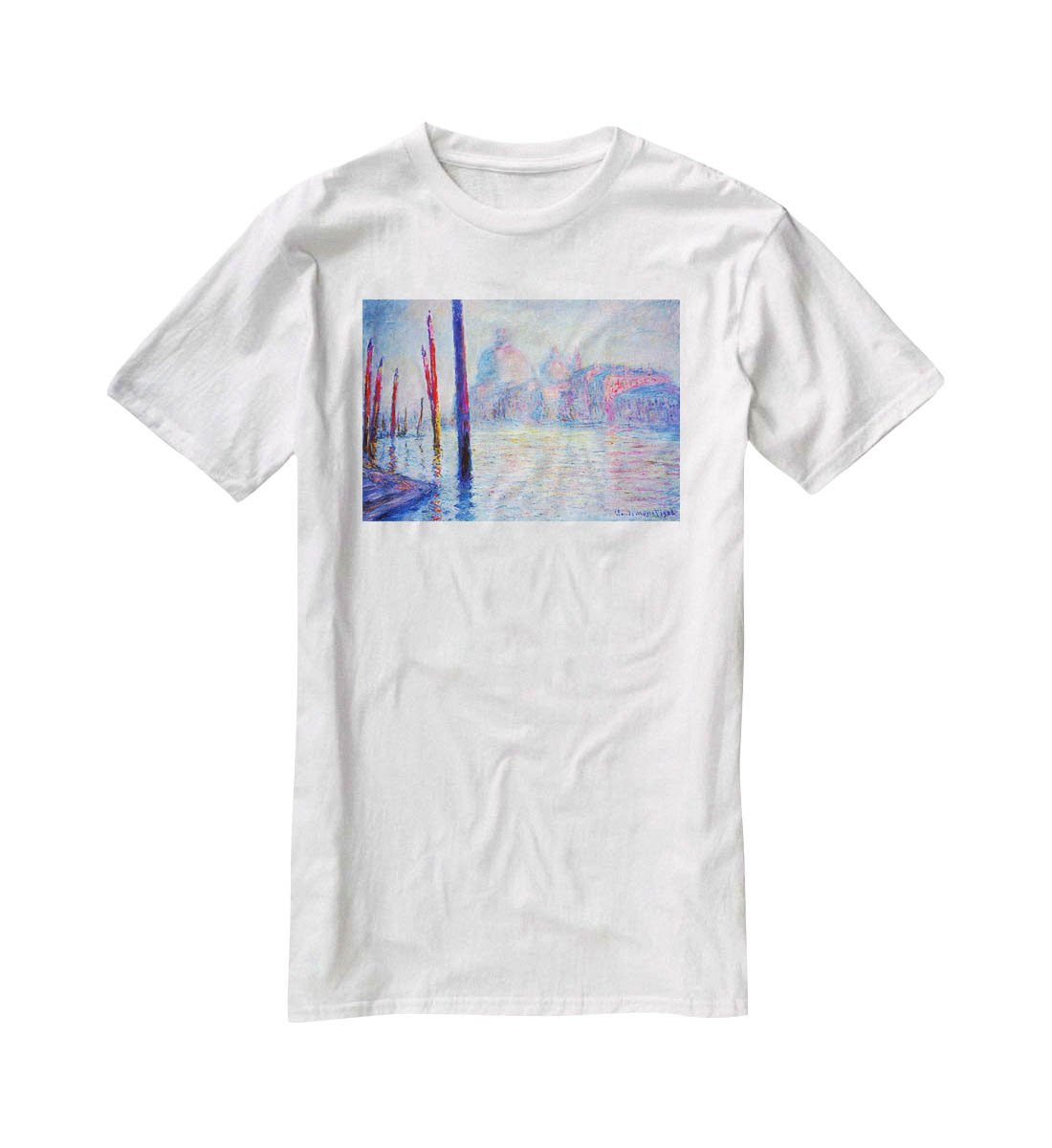 Canal Grand by Monet T-Shirt - Canvas Art Rocks - 5