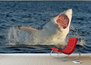 Carcharodon carcharias breaching Wall Mural Wallpaper - Canvas Art Rocks - 3