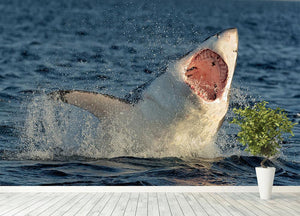 Carcharodon carcharias breaching Wall Mural Wallpaper - Canvas Art Rocks - 4