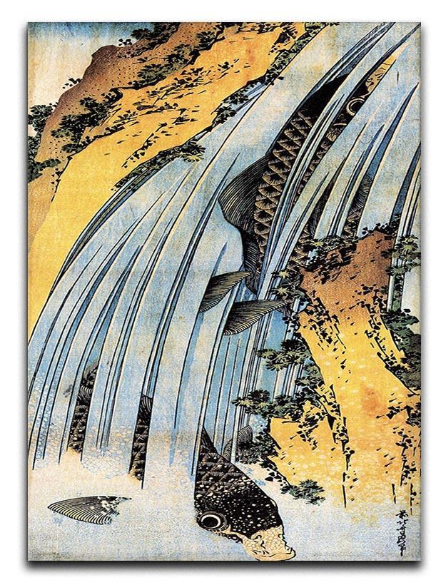 Carps ascending waterfall by Hokusai Canvas Print or Poster  - Canvas Art Rocks - 1