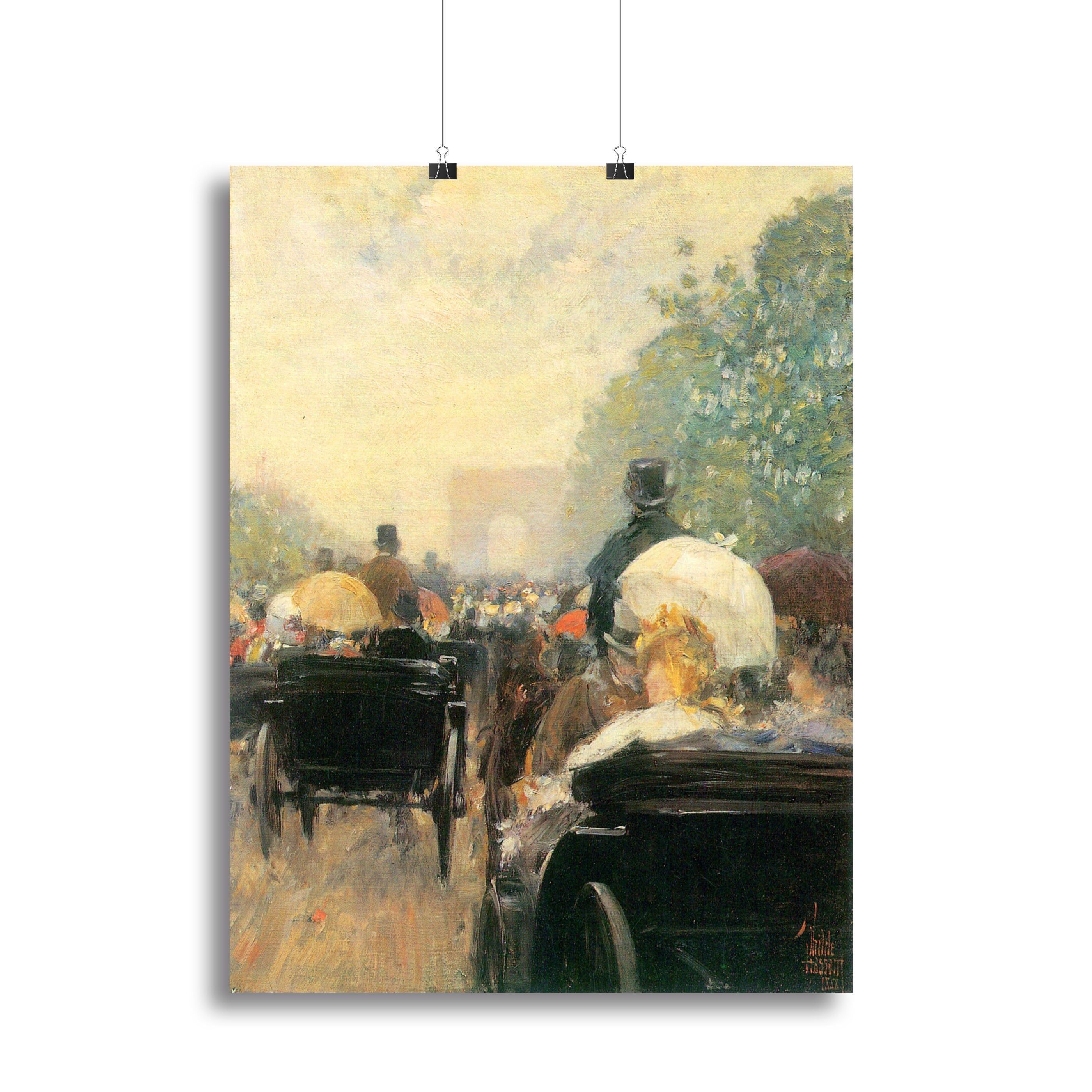 Carriage Parade by Hassam Canvas Print or Poster