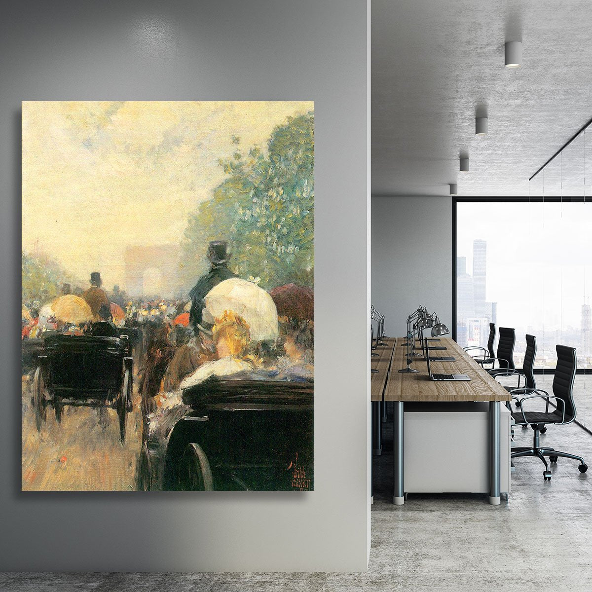 Carriage Parade by Hassam Canvas Print or Poster