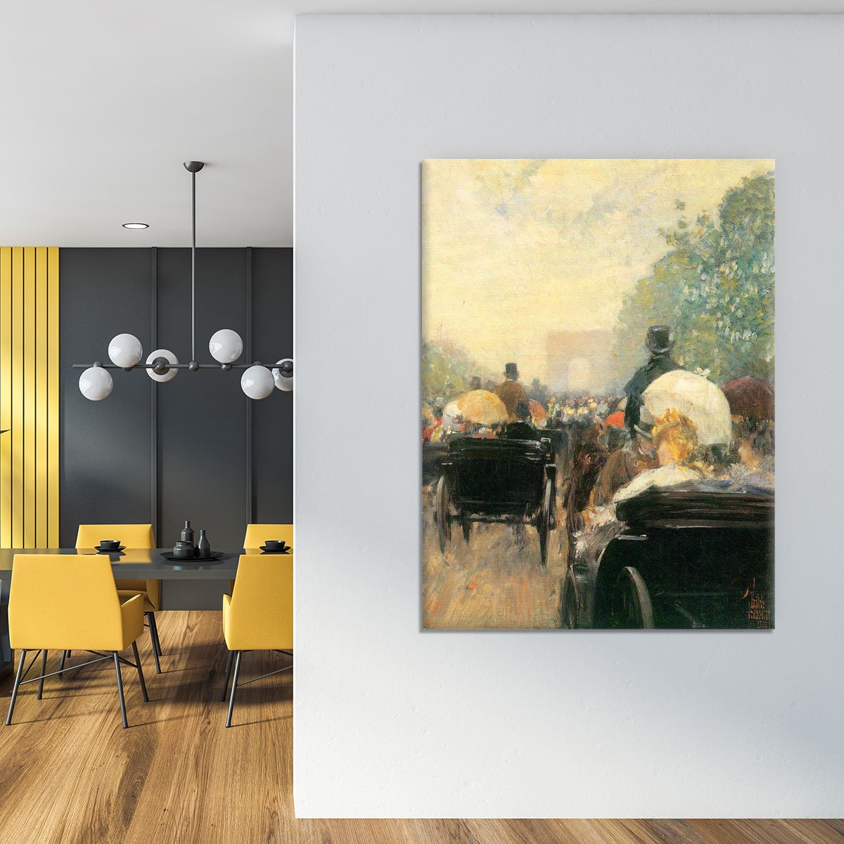Carriage Parade by Hassam Canvas Print or Poster