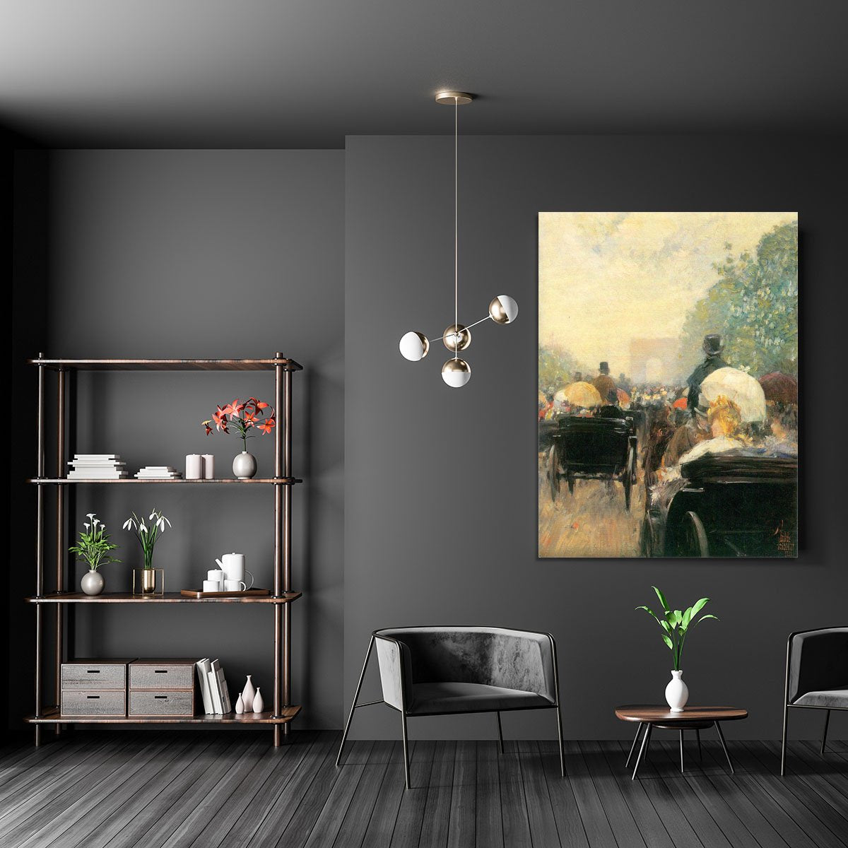 Carriage Parade by Hassam Canvas Print or Poster