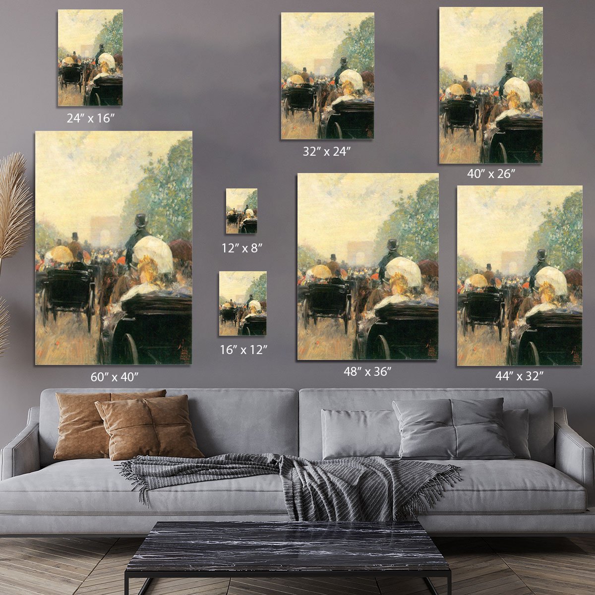 Carriage Parade by Hassam Canvas Print or Poster