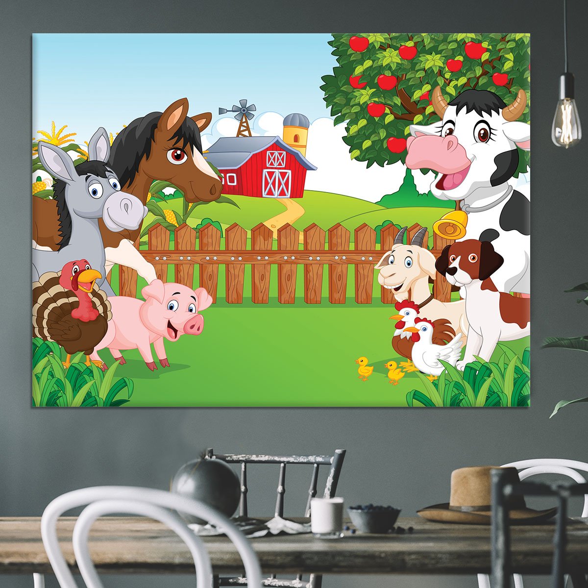 Cartoon happy animal collection Canvas Print or Poster