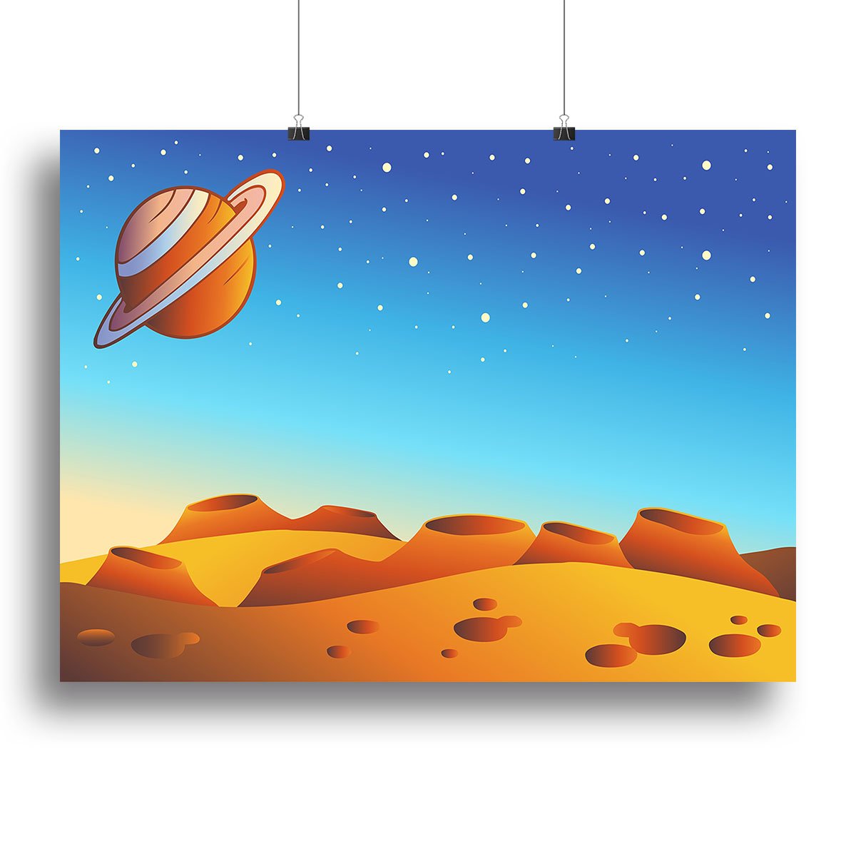 Cartoon red planet landscape Canvas Print or Poster