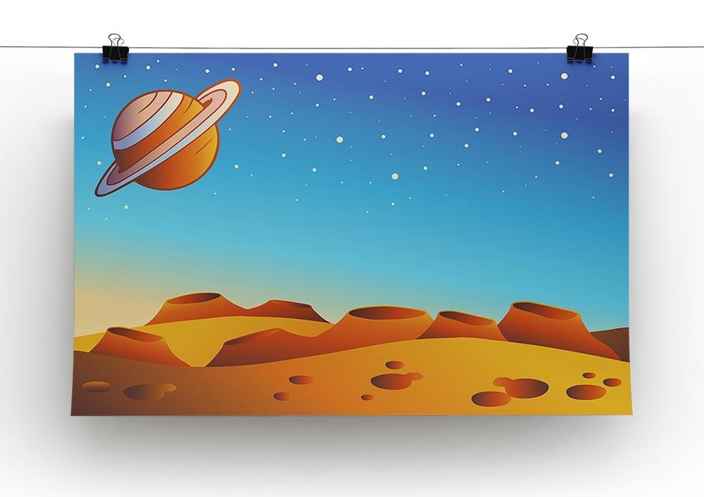 Cartoon red planet landscape Canvas Print or Poster - Canvas Art Rocks - 2