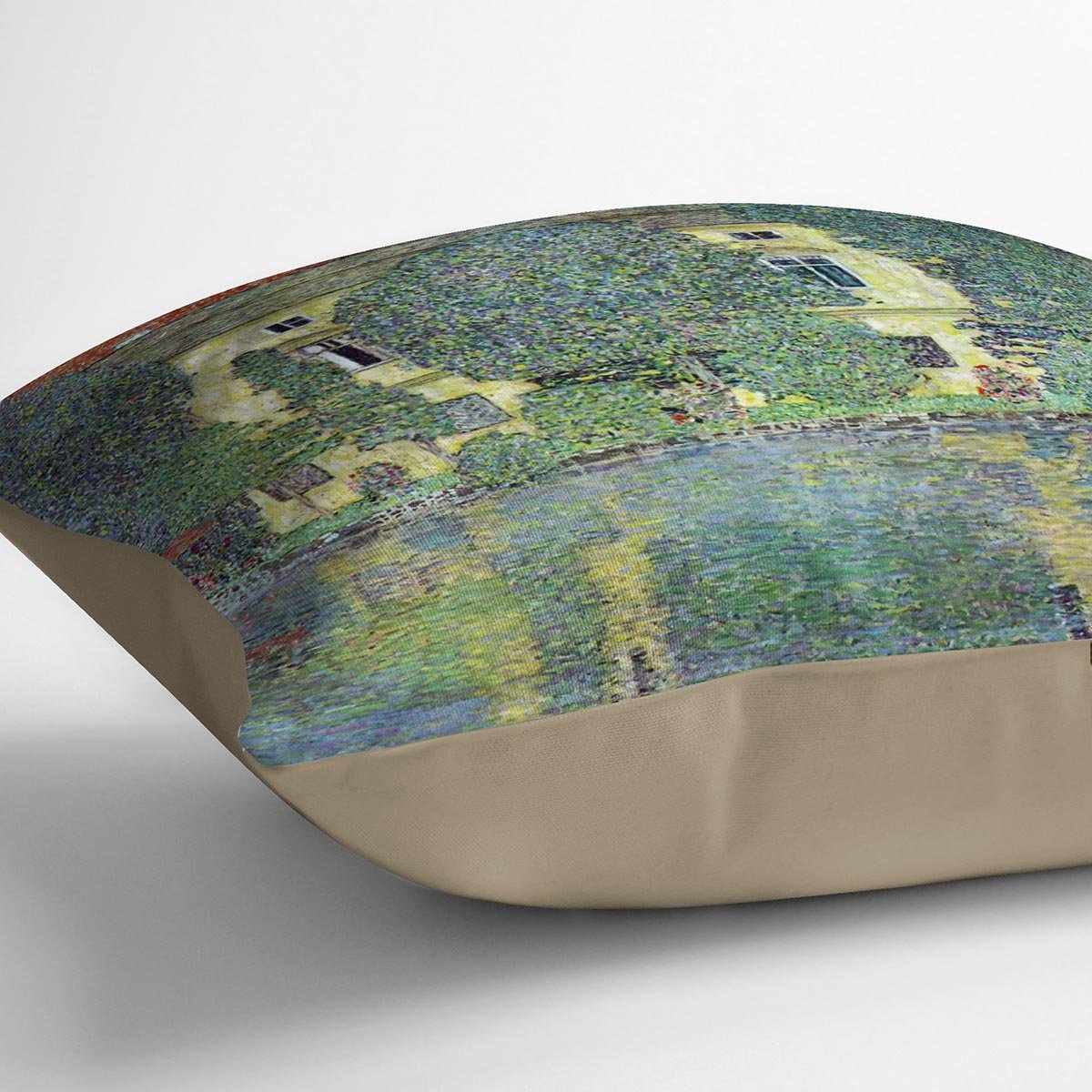 Castle at the Attersee by Klimt Throw Pillow