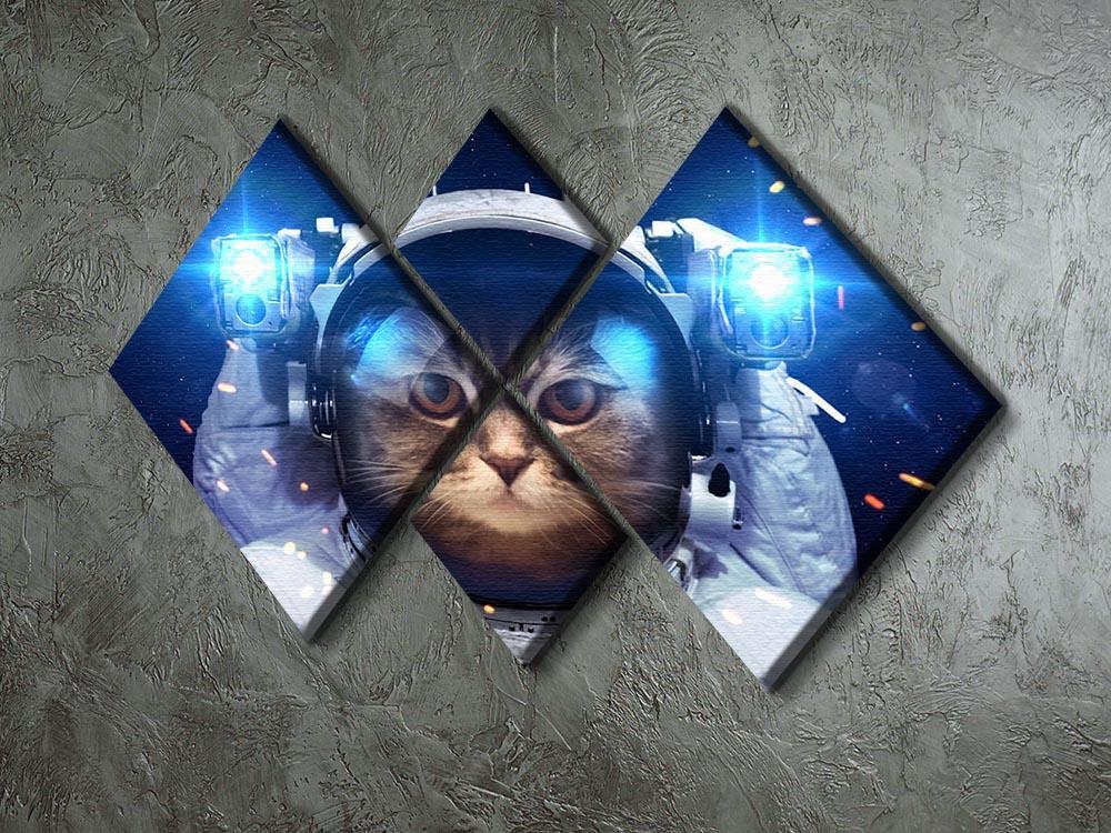 Cat in Space 4 Square Multi Panel Canvas - Canvas Art Rocks - 2